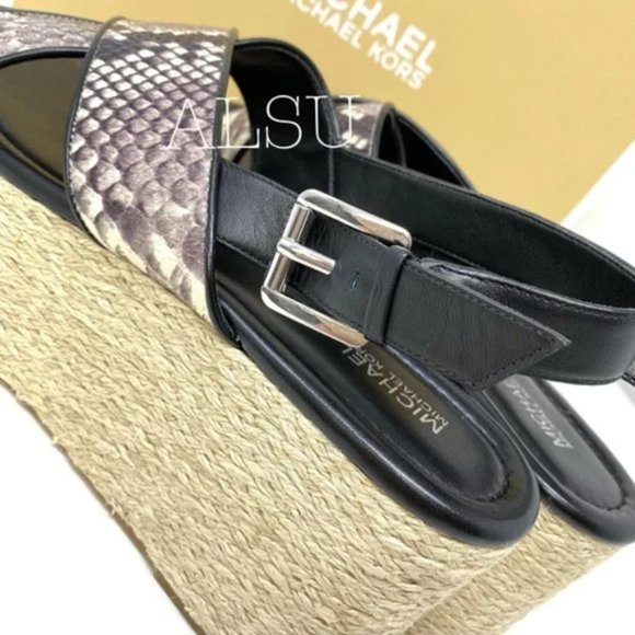 💖MEGA SALE💖Michael Kors Women's Size Sandal Jodi Mid Wedge Leather 40S8JOFS1E - Picture 15 of 15